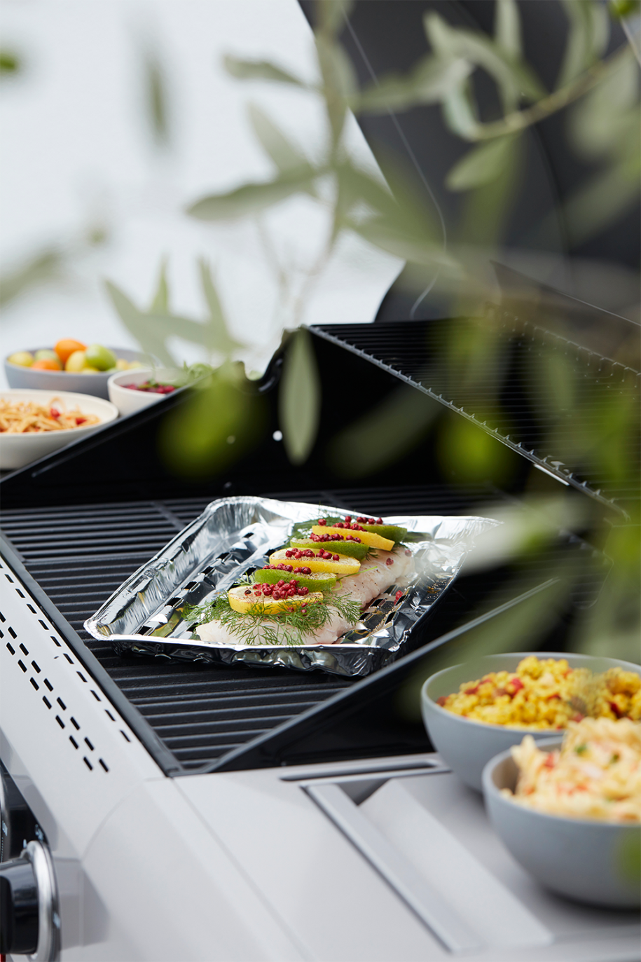 Set van 5 rechthoekige barbecueschalen uit aluminium