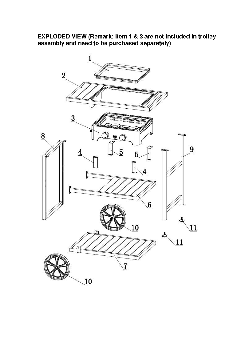 Spare parts Victor plancha en trolley