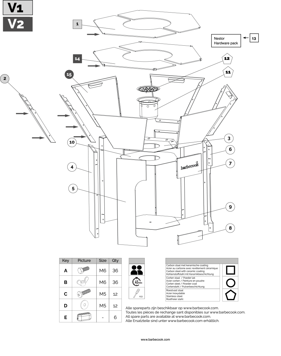 Spare parts Nestor Original cortenstaal