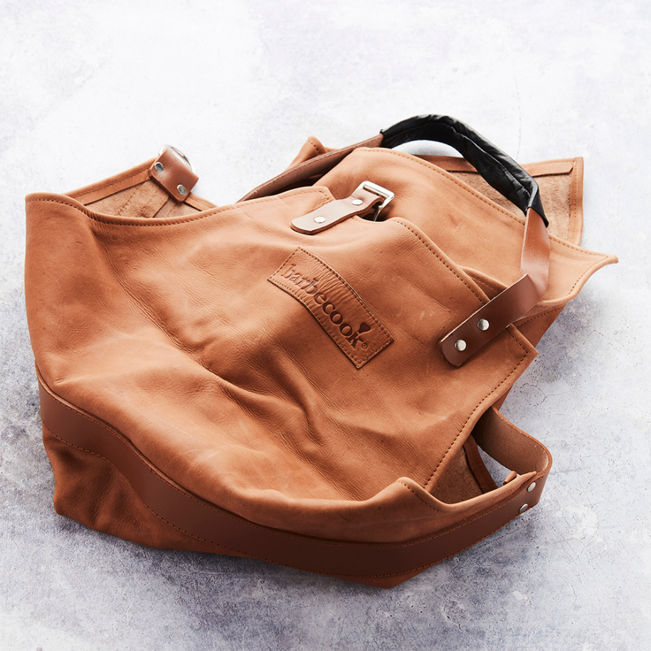 Schort uit koeleder bruin