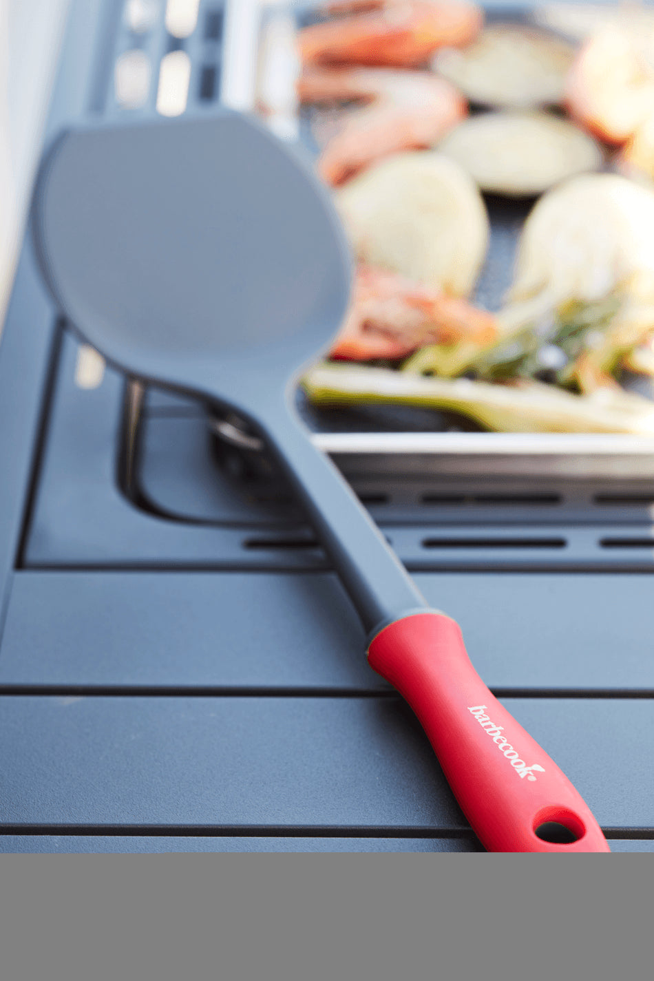 Plancha spatule anti-griffe en nylon rouge – Barbecook